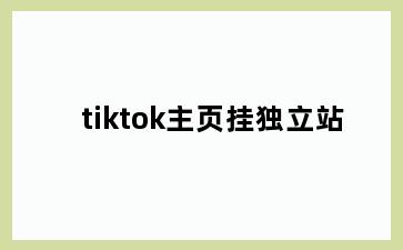 tiktok主页挂独立站