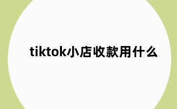 tiktok小店收款用什么