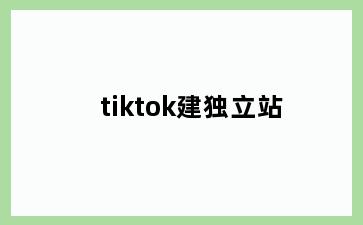 tiktok建独立站