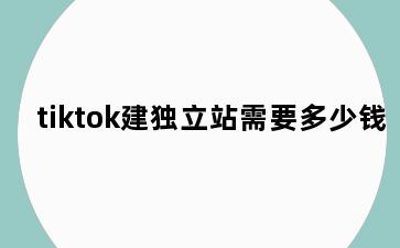 tiktok建独立站需要多少钱