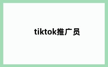 tiktok推广员