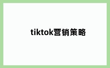 tiktok营销策略