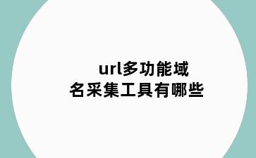 url多功能域名采集工具有哪些