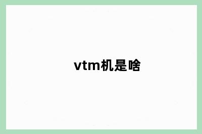 vtm机是啥