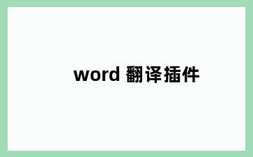 word 翻译插件