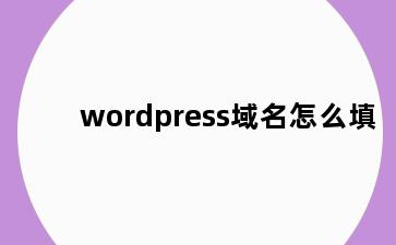 wordpress域名怎么填