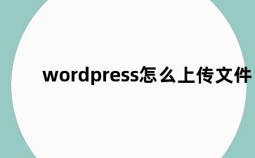 wordpress怎么上传文件