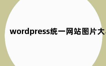 wordpress统一网站图片大小