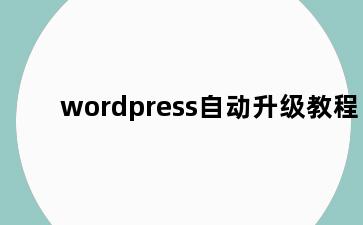wordpress自动升级教程