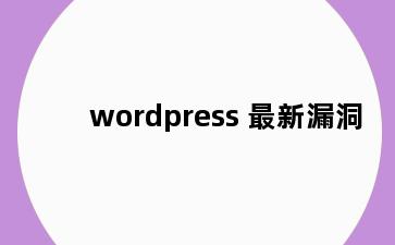 wordpress 最新漏洞
