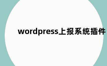 wordpress上报系统插件