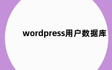wordpress用户数据库