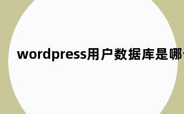 wordpress用户数据库是哪个