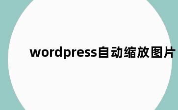 wordpress自动缩放图片