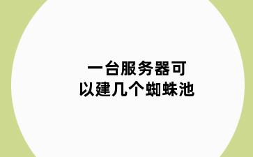 一台服务器可以建几个蜘蛛池