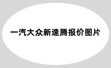 一汽大众新速腾报价图片