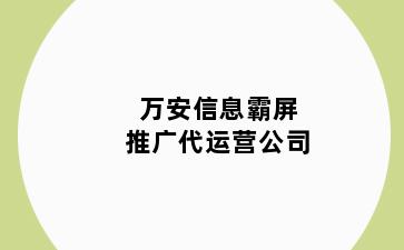 万安信息霸屏推广代运营公司