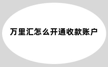 万里汇怎么开通收款账户