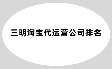三明淘宝代运营公司排名