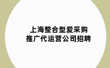 上海整合型爱采购推广代运营公司招聘