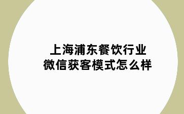 上海浦东餐饮行业微信获客模式怎么样