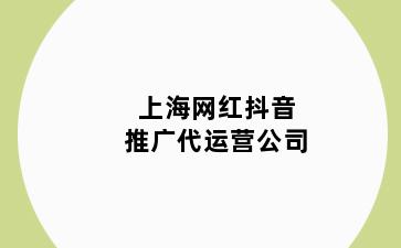 上海网红抖音推广代运营公司