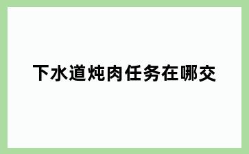 下水道炖肉任务在哪交