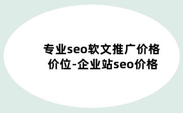 专业seo软文推广价格价位-企业站seo价格