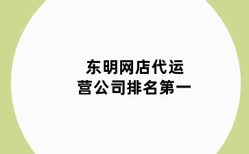 东明网店代运营公司排名第一