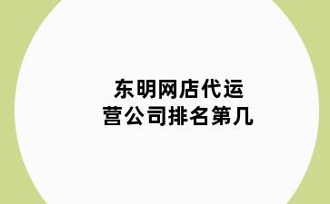 东明网店代运营公司排名第几