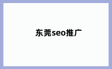 东莞seo推广