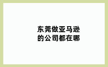 东莞做亚马逊的公司都在哪
