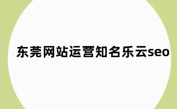 东莞网站运营知名乐云seo