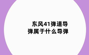 东风41弹道导弹属于什么导弹