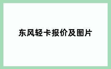 东风轻卡报价及图片