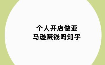 个人开店做亚马逊赚钱吗知乎