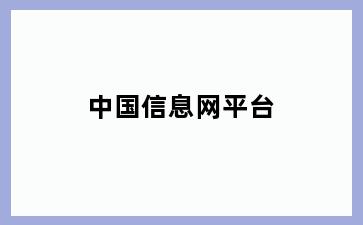 中国信息网平台