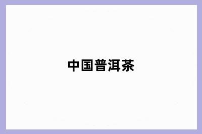 中国普洱茶