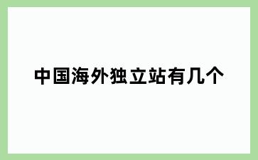 中国海外独立站有几个