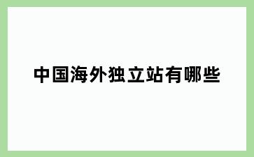 中国海外独立站有哪些