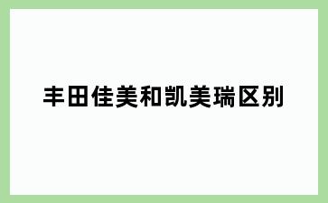 丰田佳美和凯美瑞区别