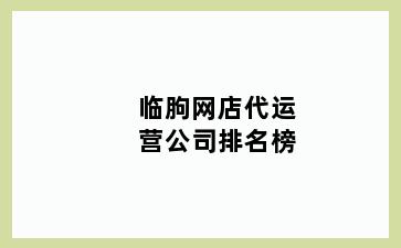 临朐网店代运营公司排名榜