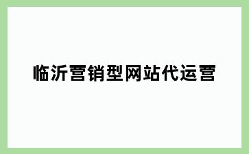 临沂营销型网站代运营