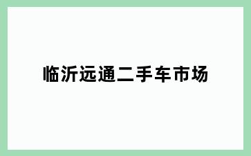 临沂远通二手车市场
