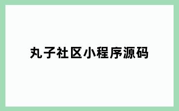 丸子社区小程序源码