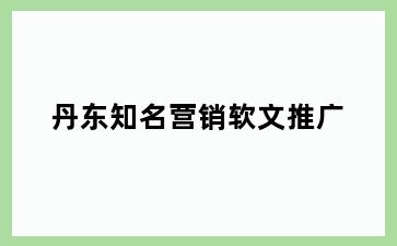 丹东知名营销软文推广