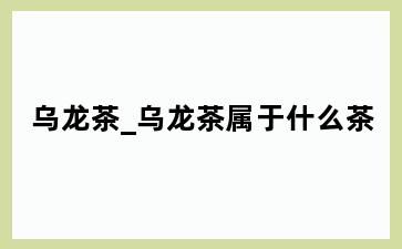 乌龙茶_乌龙茶属于什么茶