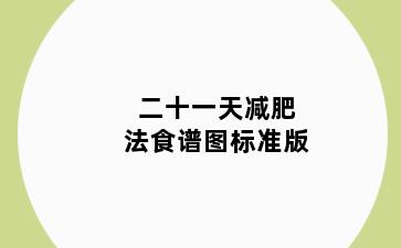 二十一天减肥法食谱图标准版