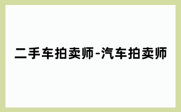 二手车拍卖师-汽车拍卖师