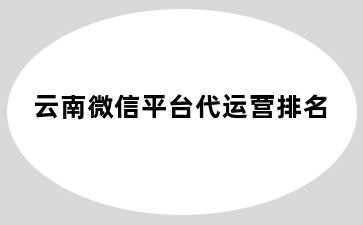 云南微信平台代运营排名